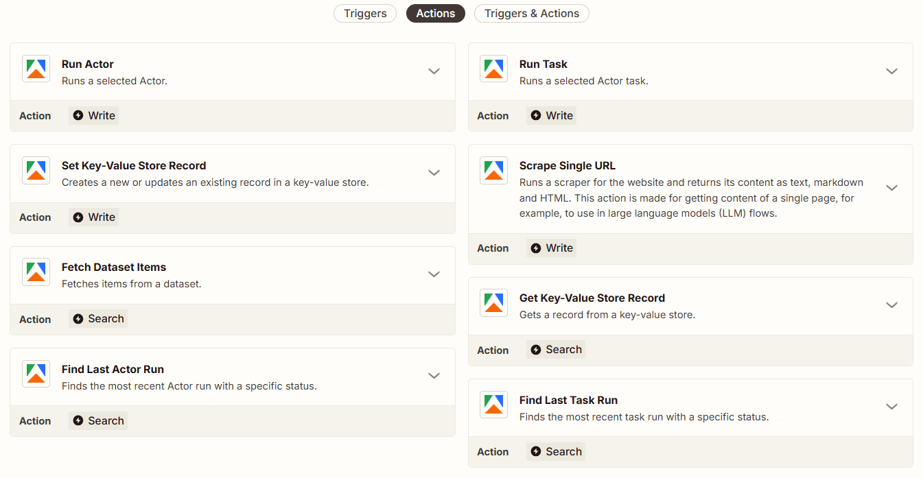 Apify Zapier integration
