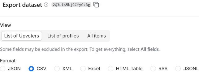 Apify export