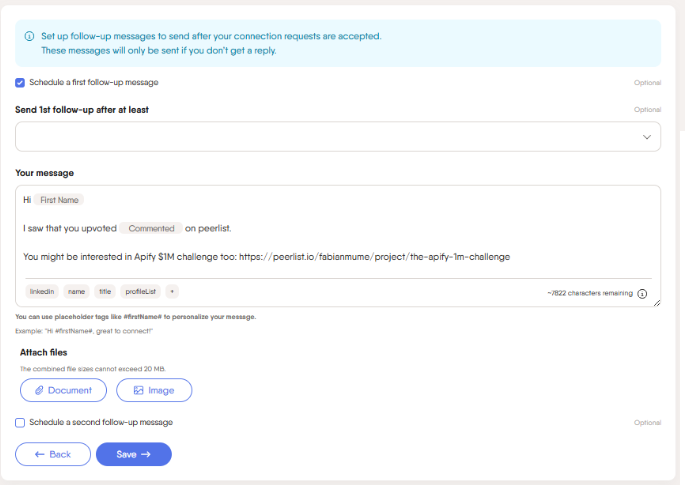 Linkedin message template
