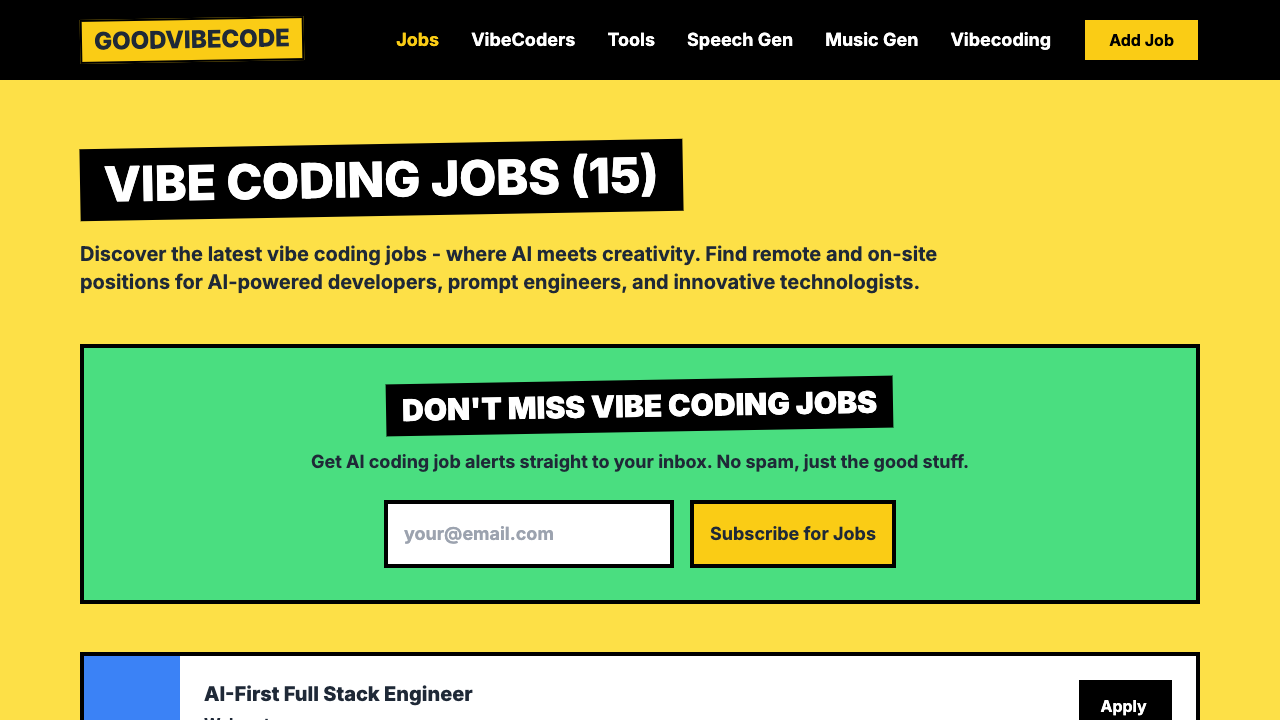 GoodVibeCode - Vibe Coding Jobs